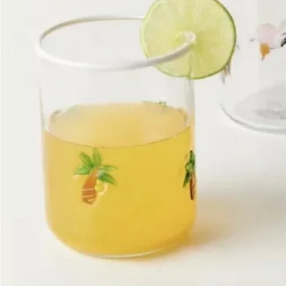 Anthropologie Bonita Palm Juice Glass